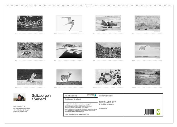 Produktbild: Spitzbergen Svalbard (Wandkalender 2026 DIN A2 quer), CALVENDO Monatskalender