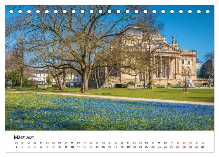 Produktbild: Wiesbadener Impressionen (Tischkalender 2027 DIN A5 quer), CALVENDO Monatskalender