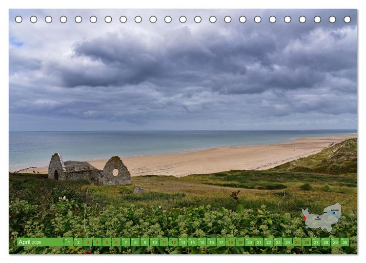 Produktbild: Die K&uuml;sten der Normandie vom Mont Saint-Michel bis &Eacute;tretat (Tischkalender 2026 DIN A5 quer), CALVENDO Monatskalender