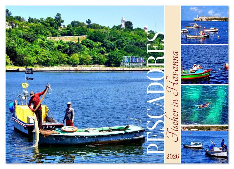 Produktbild: Pescadores - Fischer in Havanna (Wandkalender 2026 DIN A3 quer), CALVENDO Monatskalender