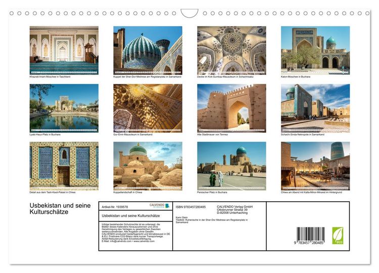 Produktbild: Usbekistan und seine Kultursch&auml;tze (Wandkalender 2026 DIN A3 quer), CALVENDO Monatskalender