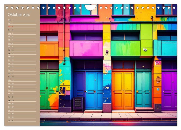 Produktbild: Graffiti im Blick &ndash; Das Jahr in Farben (Wandkalender 2026 DIN A4 quer), CALVENDO Monatskalender
