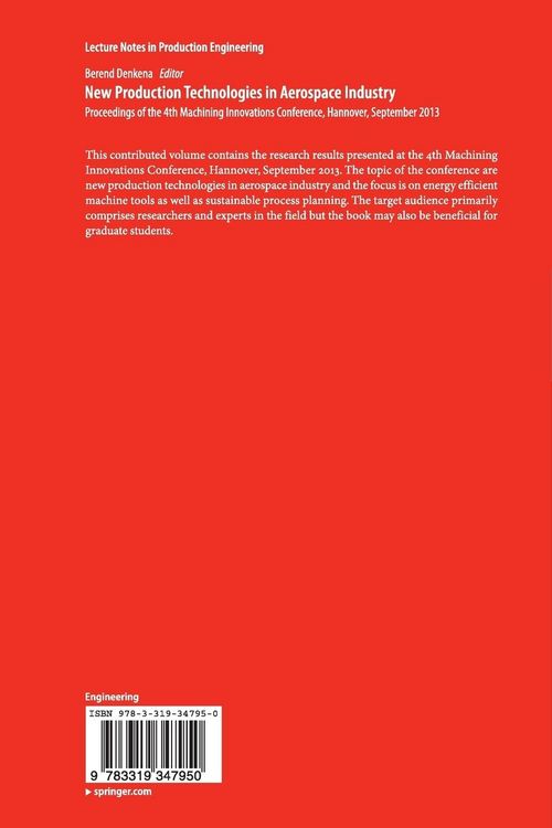 Produktbild: New Production Technologies in Aerospace Industry