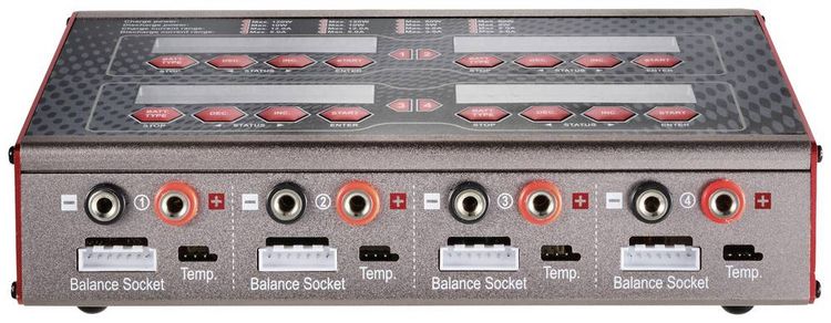 Produktbild: Reely V-Charge 240 Quadro Modellbau-Multifunktionsladeger&auml;t 12 V, 230 V 12 A LiPo, LiIon, LiFePO, LiHV, NiCd, NiMH, Blei 4 Ladeausg&auml;nge
