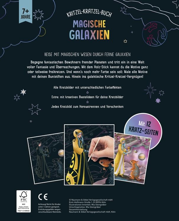 Produktbild: Magische Galaxien - Kritzel-Kratzel-Buch f&uuml;r Kinder ab 7 Jahren