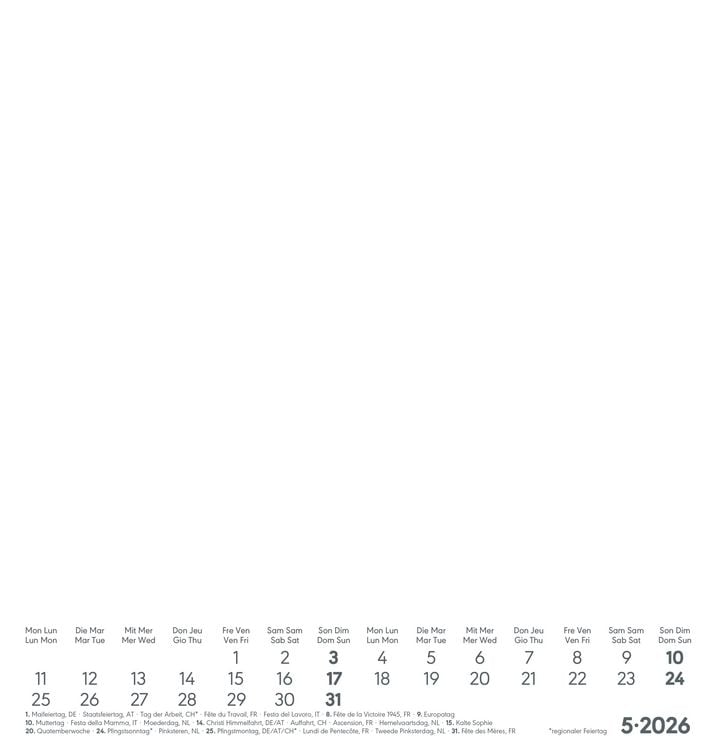 Produktbild: Kreativ-Kalender weiß 2026 - 21x22 cm - Foto, Malen, Basteln - datiert - Kreativkalender - Foto-Kalender - Alpha Edition