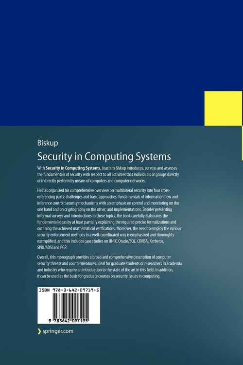 Produktbild: Security in Computing Systems