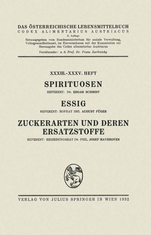 Produktbild: Spirituosen / Essig / Zuckerarten und deren Ersatzstoffe