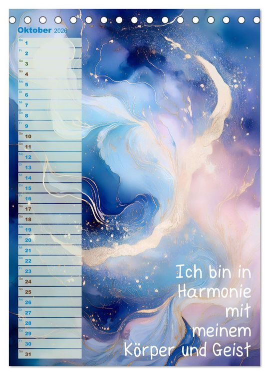 Produktbild: Der feminine Affirmationskalender (Tischkalender 2026 DIN A5 hoch), CALVENDO Monatskalender
