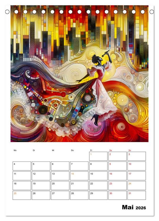 Produktbild: Taktvoll &ndash; Rhythmische Eleganz (Tischkalender 2026 DIN A5 hoch), CALVENDO Monatskalender