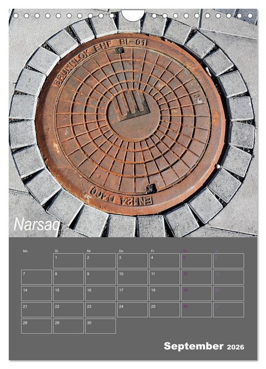 Produktbild: Faszination Kanaldeckel (Wandkalender 2026 DIN A4 hoch), CALVENDO Monatskalender