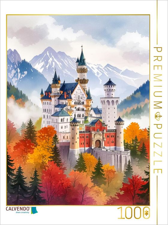 Produktbild: CALVENDO Puzzle Schloss Neuschwanstein - M&auml;rchenhaftes K&ouml;nigsschloss | 1000 Teile Lege-Gr&ouml;&szlig;e 64x48cm Foto-Puzzle f&uuml;r gl&uuml;ckliche Stunden