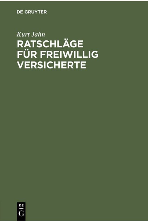 Produktbild: Ratschl&auml;ge f&uuml;r freiwillig Versicherte