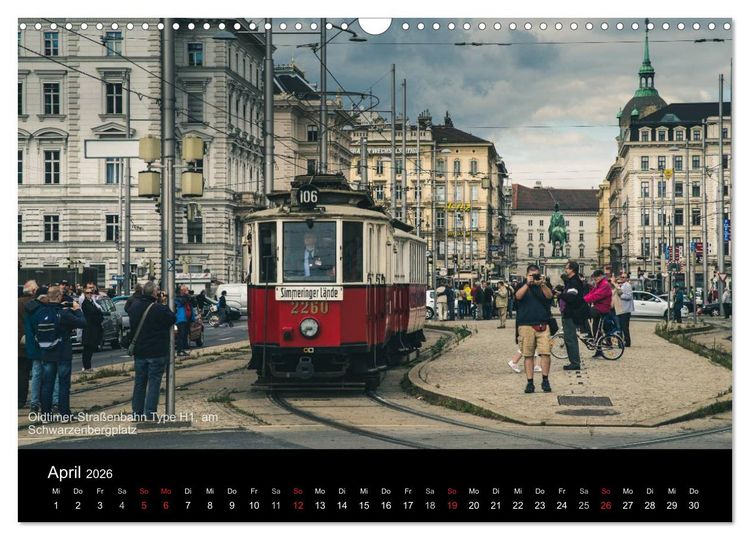 Produktbild: Historische Stra&szlig;enbahnen in Wien (Wandkalender 2026 DIN A3 quer), CALVENDO Monatskalender