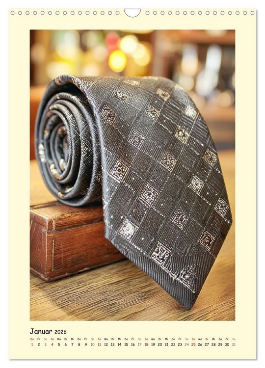 Produktbild: Knoten der Eleganz. Edle Krawatten f&uuml;r den Gentleman von Welt (Wandkalender 2026 DIN A3 hoch), CALVENDO Monatskalender