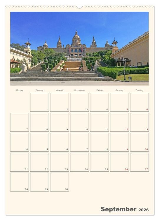 Produktbild: Valencia - Barcelona Terminplaner (Wandkalender 2026 DIN A2 hoch), CALVENDO Monatskalender