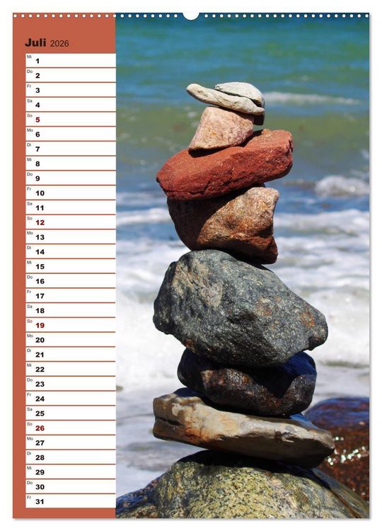 Produktbild: Steinmanderl - Der Steinm&auml;nnchen Geburtstagskalender (hochwertiger Premium Wandkalender 2026 DIN A2 hoch), Kunstdruck in Hochglanz