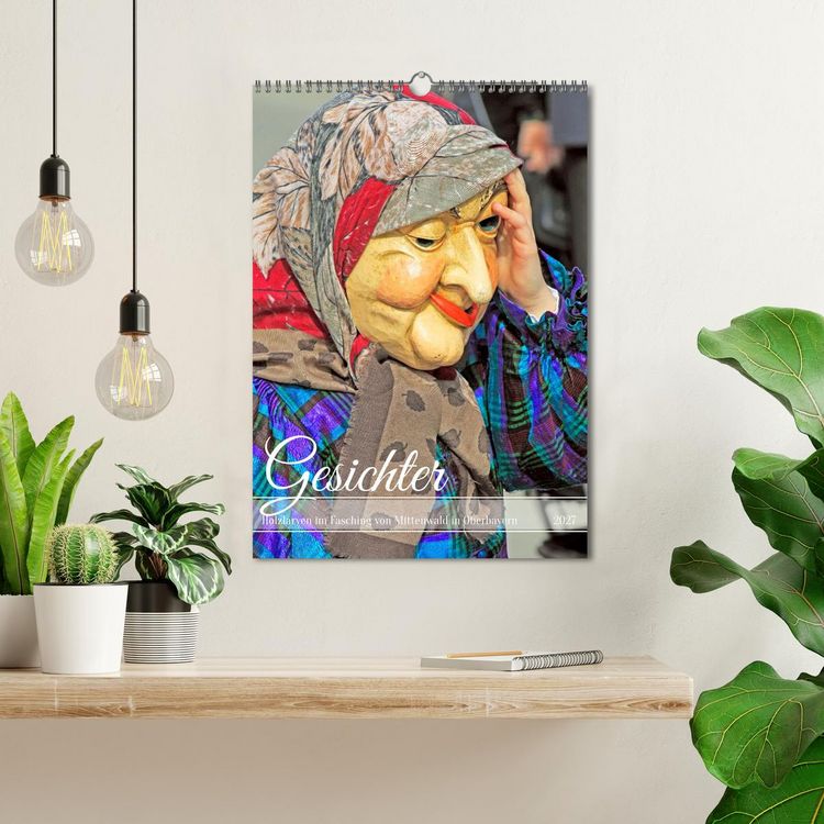 Produktbild: Gesichter, Holzlarven im Fasching von Mittenwald in Oberbayern (Wandkalender 2027 DIN A3 hoch), CALVENDO Monatskalender
