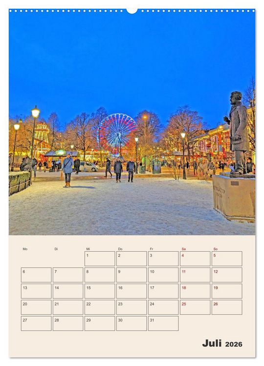 Produktbild: Winterliches Oslo - Terminplaner (hochwertiger Premium Wandkalender 2026 DIN A2 hoch), Kunstdruck in Hochglanz