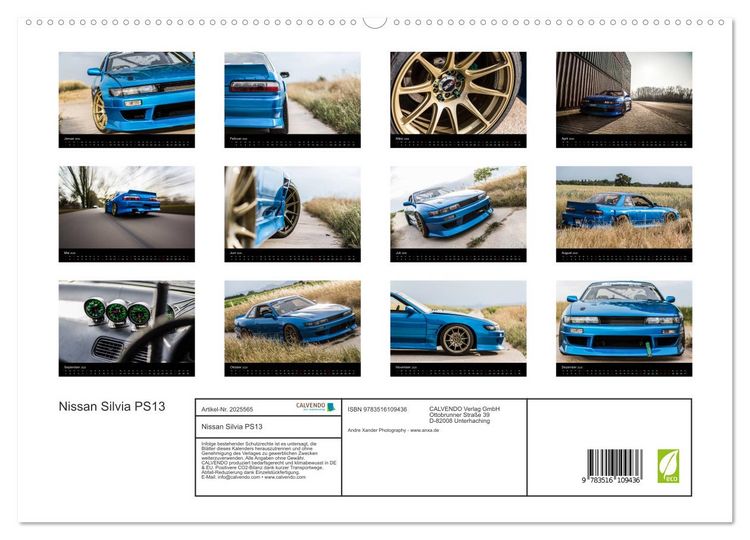 Produktbild: Nissan Silvia PS13 (hochwertiger Premium Wandkalender 2026 DIN A2 quer), Kunstdruck in Hochglanz