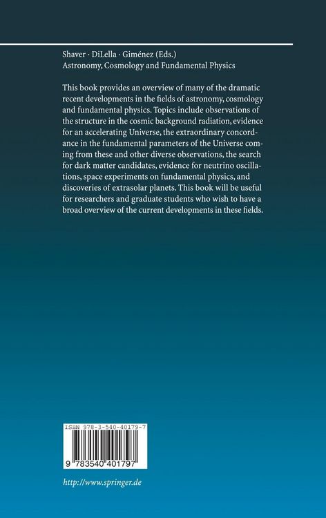Produktbild: Astronomy, Cosmology and Fundamental Physics