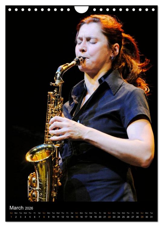 Produktbild: Jazz Saxophonists 2026 (Wall Calendar 2026 DIN A4 portrait), CALVENDO 12 Month Wall Calendar