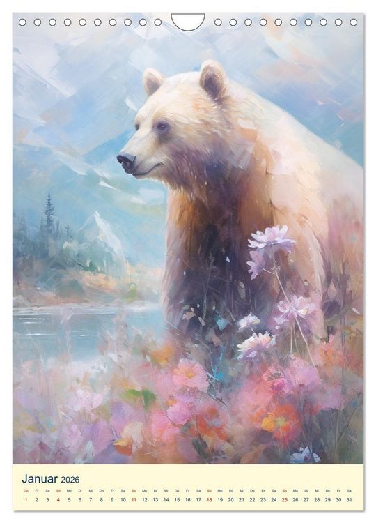 Produktbild: B&auml;ren. Duftige Aquarelle von Meister Petz (Wandkalender 2026 DIN A4 hoch), CALVENDO Monatskalender