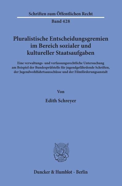 Produktbild: Pluralistische Entscheidungsgremien im Bereich sozialer und kultureller Staatsaufgaben.
