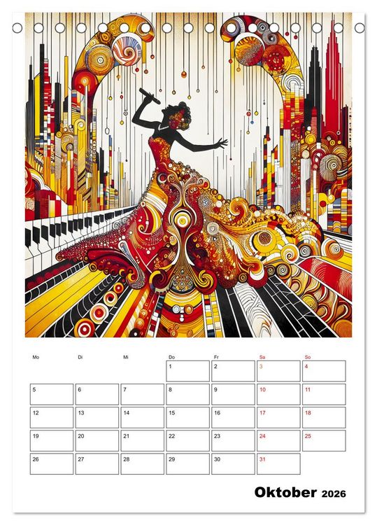 Produktbild: Taktvoll &ndash; Rhythmische Eleganz (Tischkalender 2026 DIN A5 hoch), CALVENDO Monatskalender