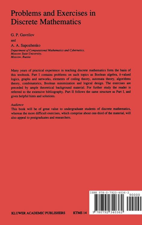 Produktbild: Problems and Exercises in Discrete Mathematics