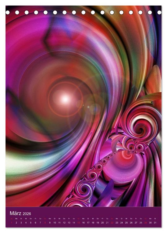 Produktbild: Digitale Kunst - rund und bunt (Tischkalender 2026 DIN A5 hoch), CALVENDO Monatskalender