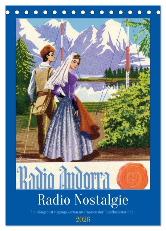 Produktbild: Radio Nostalgie - Empfangsbest&auml;tigungskarten internationaler Rundfunkstationen (Tischkalender 2026 DIN A5 hoch), CALVENDO Monatskalender