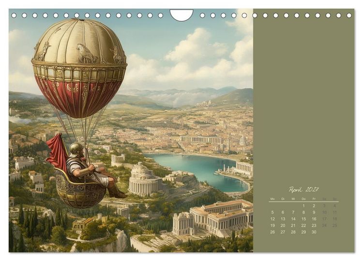 Produktbild: Mit KI durch die Epochen und L&uuml;fte (Wandkalender 2027 DIN A4 quer), CALVENDO Monatskalender