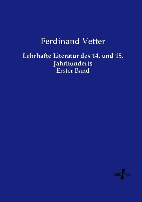 Produktbild: Lehrhafte Literatur des 14. und 15. Jahrhunderts