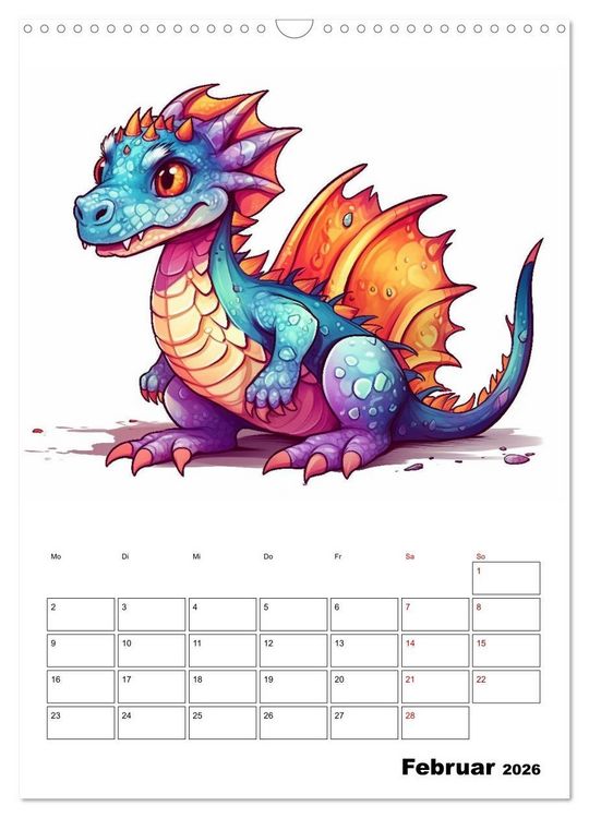 Produktbild: Niedliche Drachen (Wandkalender 2026 DIN A3 hoch), CALVENDO Monatskalender