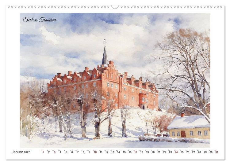 Produktbild: Schl&ouml;ssertour durch D&auml;nemark (hochwertiger Premium Wandkalender 2027 DIN A2 quer), Kunstdruck in Hochglanz
