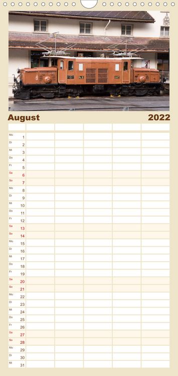 Produktbild: Schweizer Eisenbahn - Familienplaner hoch (Wandkalender 2022 , 21 cm x 45 cm, hoch)