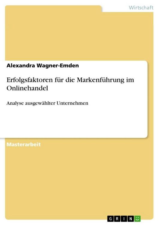 Produktbild: Erfolgsfaktoren f&uuml;r die Markenf&uuml;hrung im Onlinehandel