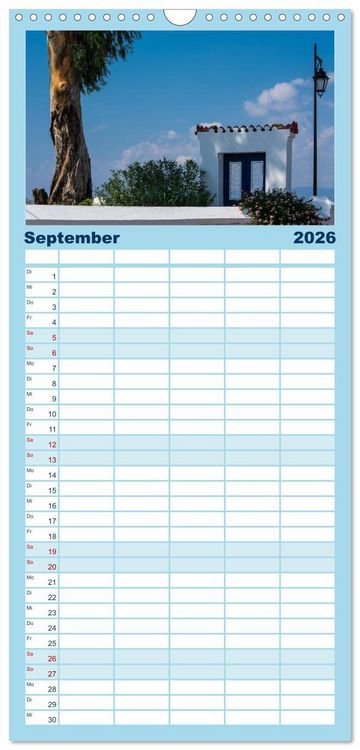 Produktbild: Familienplaner 2026 - Peloponnes - Einladung zum Chillen mit 5 Spalten (Wandkalender, 21 x 45 cm) CALVENDO
