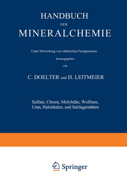 Produktbild: Sulfate, Chrom, Molybd&auml;n, Wolfram, Uran, Haloidsalze und Salzlagerst&auml;tten