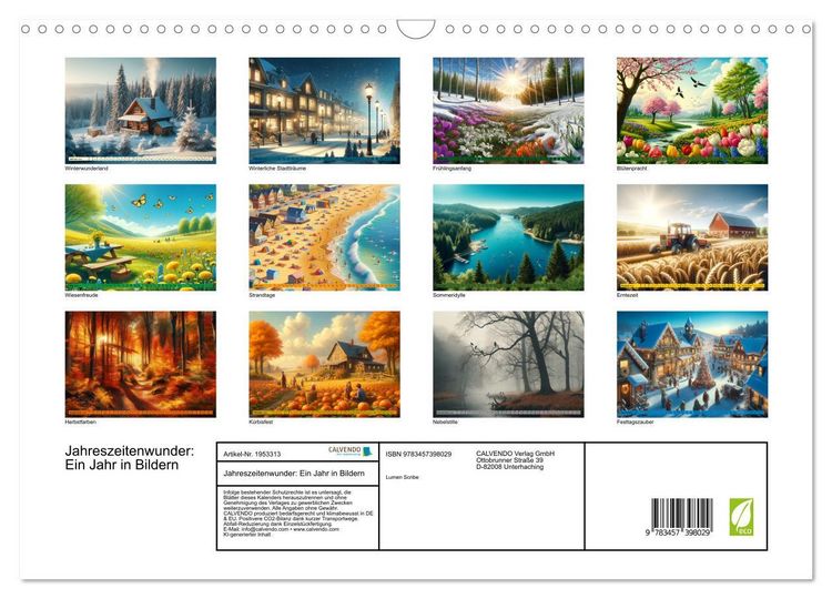 Produktbild: Jahreszeitenwunder: Ein Jahr in Bildern (Wandkalender 2026 DIN A3 quer), CALVENDO Monatskalender