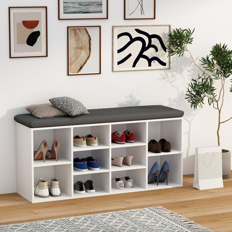 Produktbild: Holz Regal Schuhschrank Schuhregal Hinsol S