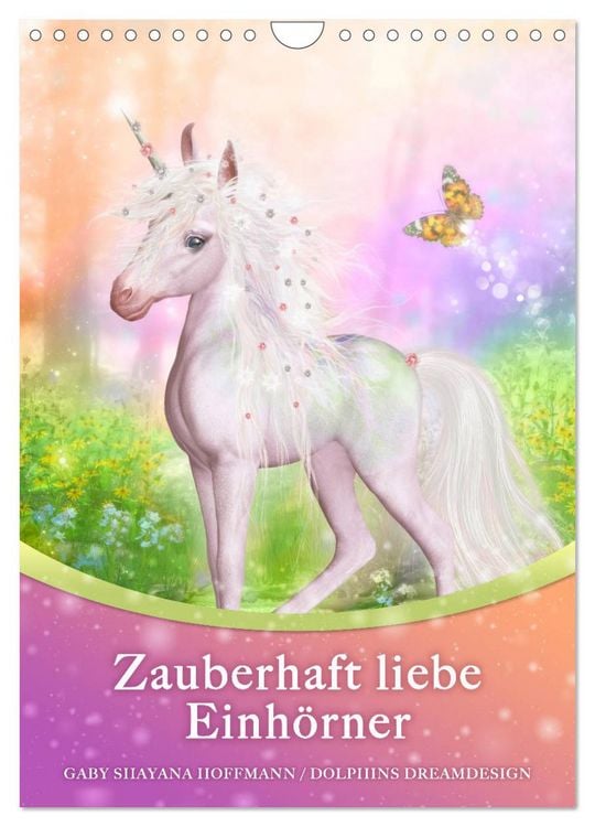Produktbild: Zauberhaft liebe Einhörner - Kalender (Wandkalender 2026 DIN A4 hoch), CALVENDO Monatskalender