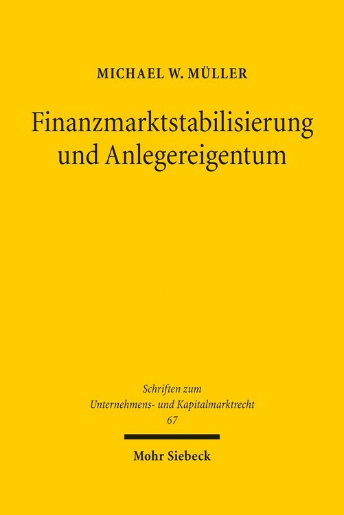 Produktbild: Finanzmarktstabilisierung und Anlegereigentum