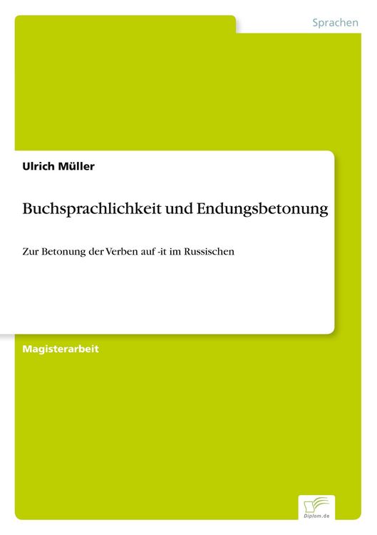 Produktbild: Buchsprachlichkeit und Endungsbetonung