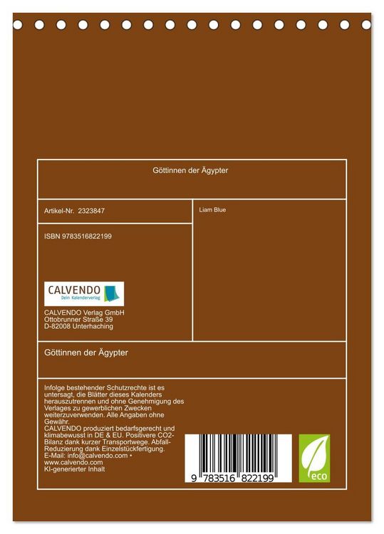 Produktbild: G&ouml;ttinnen der &Auml;gypter (Tischkalender 2027 DIN A5 hoch), CALVENDO Monatskalender