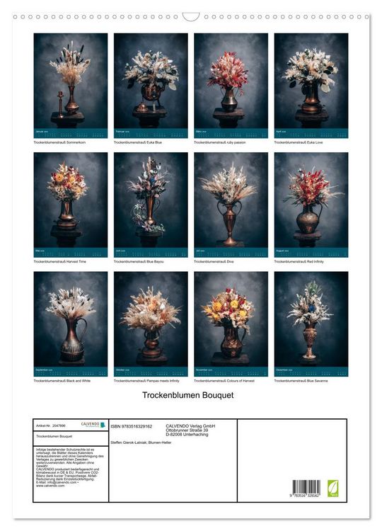 Produktbild: Trockenblumen Bouquet (Wandkalender 2026 DIN A2 hoch), CALVENDO Monatskalender