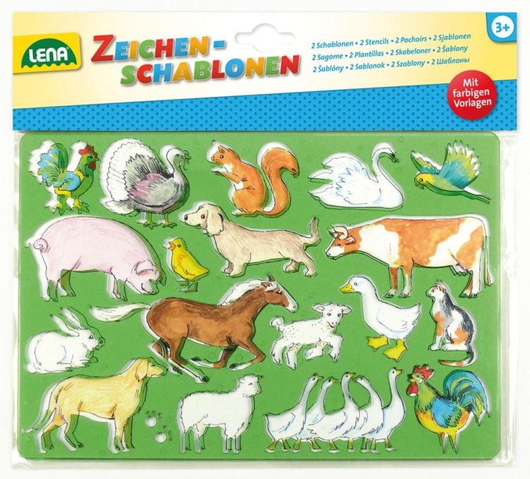 Produktbild: Zeichenschablone Pferde + Katzen, Beutel