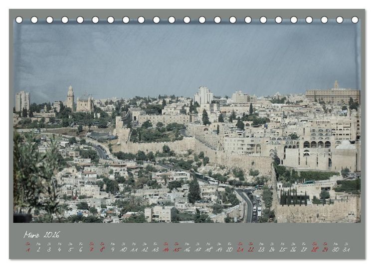 Produktbild: Unterwegs in Jerusalem (Tischkalender 2026 DIN A5 quer), CALVENDO Monatskalender