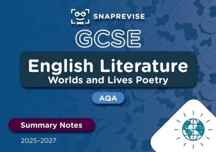 Produktbild: SnapRevise GCSE AQA English Literature: Worlds and Lives Poetry Summary Notes
